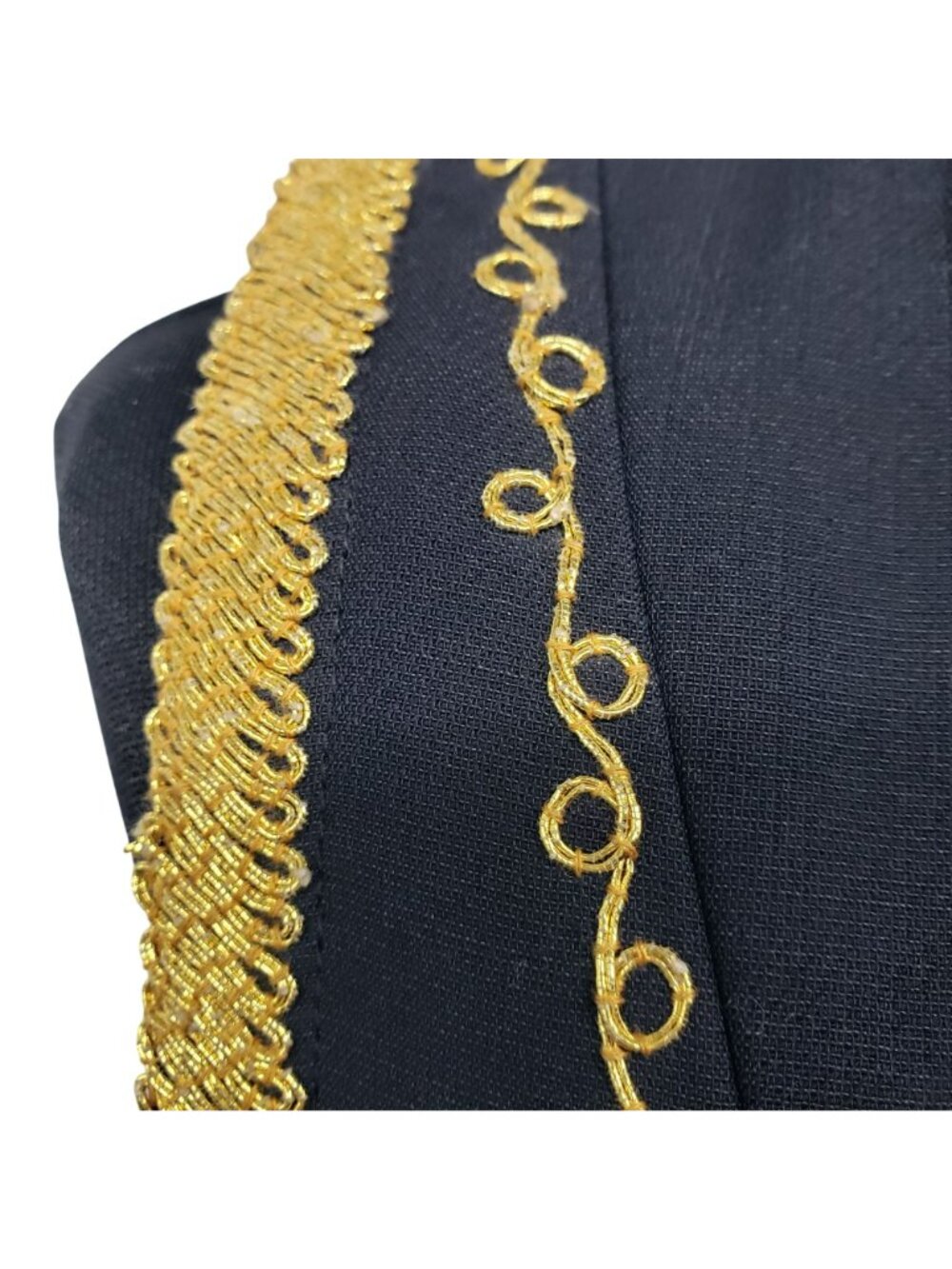 Nili Lotan Delphine Black Gold Embroidered Mini Shift Dress Greek God Odyssey - Picture 8 of 16